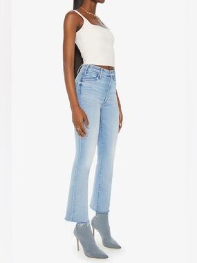 Mother the Hustler Ankle Fray Jeans Light Wash 26 - Light Blue